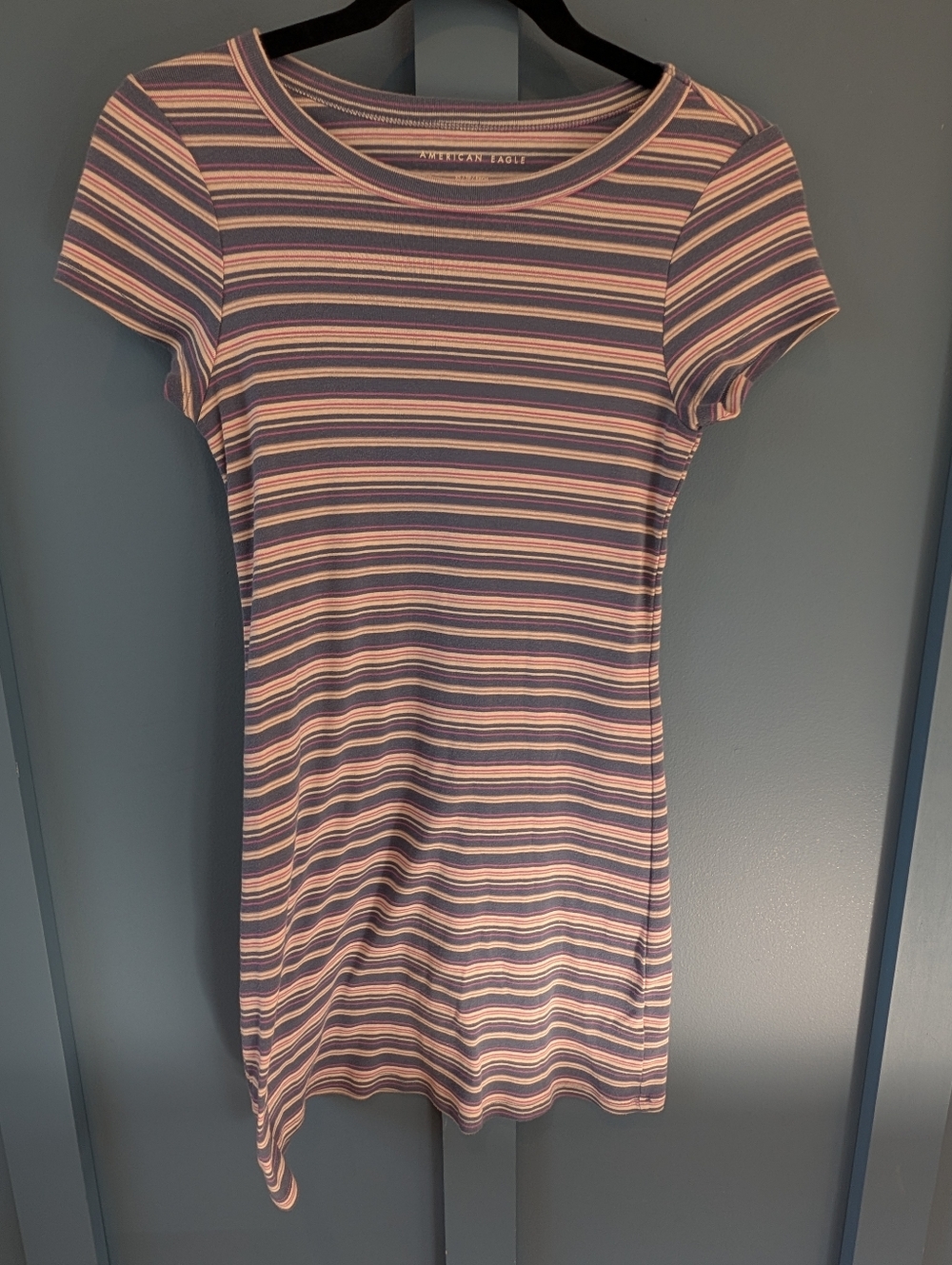 American Eagle Outfitters Lavender and Pink Striped Mini Dress